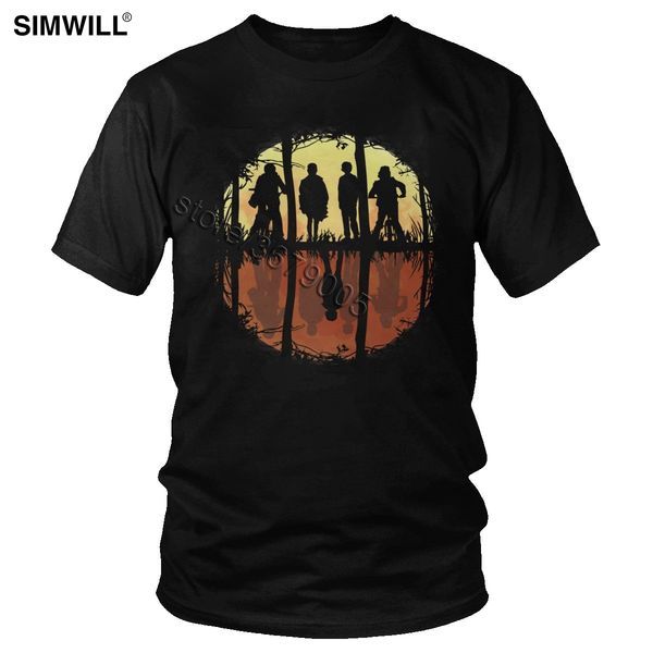 

casual harajuku streetwear t shirt men stranger things t-shirt gorgeous moon the upside down tee friends don't lie cotton tshirt