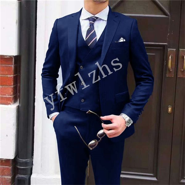 

handsome two buttons groomsmen notch lapel groom tuxedos men suits wedding/prom/dinner man blazer(jacket+pants+tie+vest) w368, Black;gray
