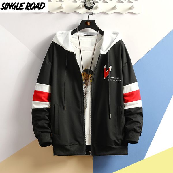 

men's hoodies & sweatshirts singleroad mens man 2021 oversized sweatshirt harajuku japanese streetwear hip hop black zip up hoodie men
