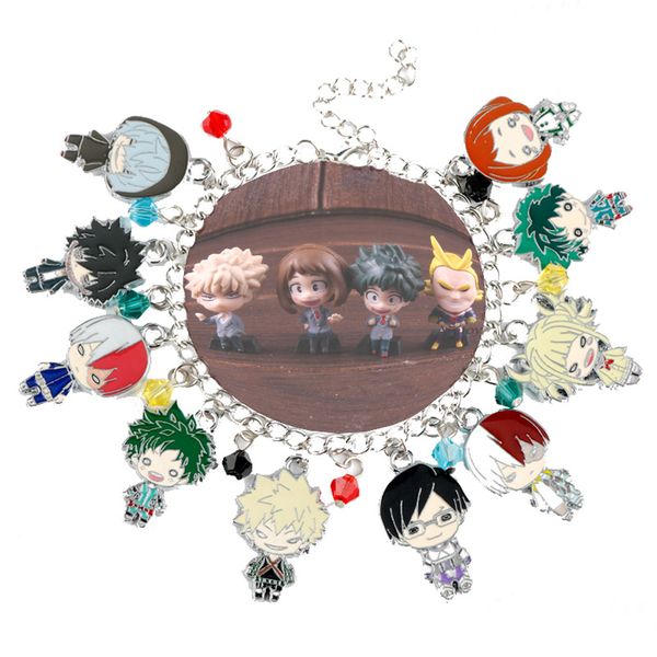 

anime my hero academia charm bracelet cartoon figure bangle bracelet for women enamel jewelry chain wristband, Golden;silver