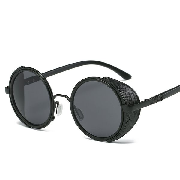 

steampunk sunglasses women round glasses goggles men side visor circle lens vintage retro style punk, White;black