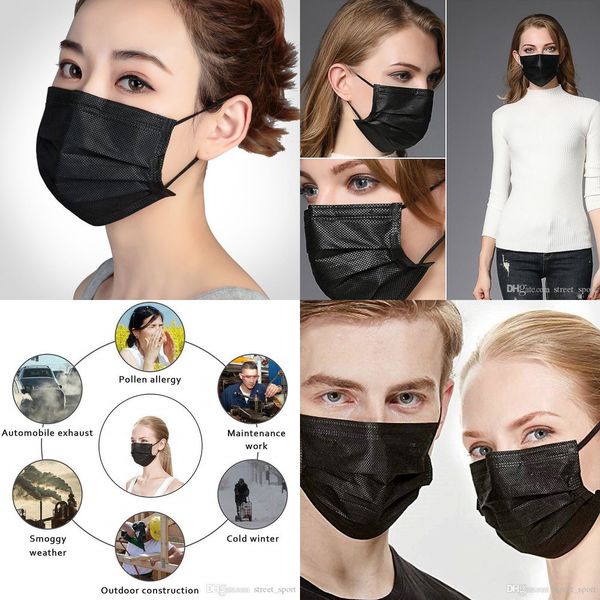

trendy 3 2020 mask fashion face black disposable layer protective anti dust cotton mouth masks safety kids children shield facemask1