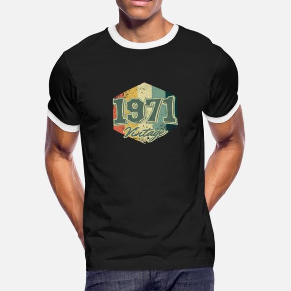 

49-й день рождения праздник подарков 1971 vintage тенниска мужчин вязаная майка плюс размер 3xl нормальный sunlight удобной пружинной семьи, White;black