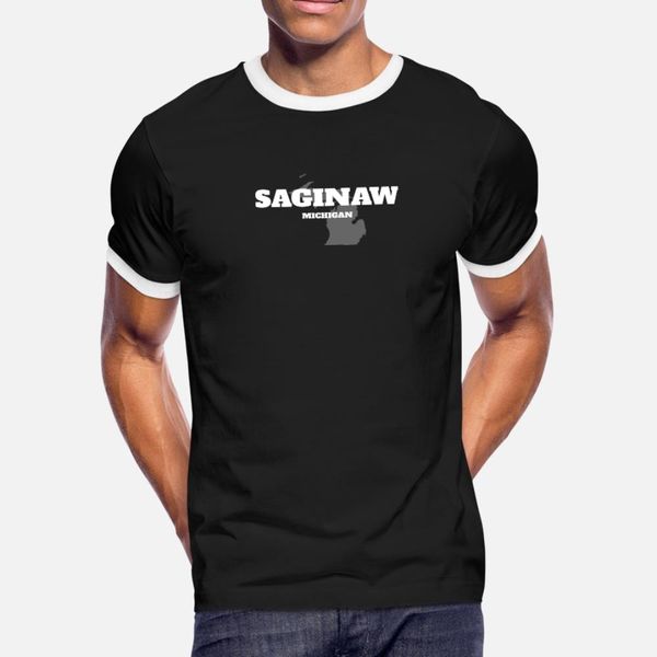 

мичиган saginaw нас государство издание тенниски люди на заказ футболка евро размер s-3xl одежды подарки мода весна осень тонкая рубашка