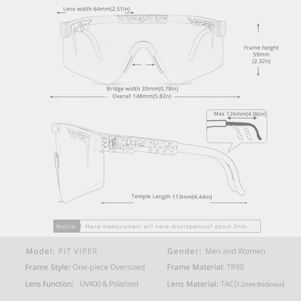 

pit viper sunglasses double wide polarized mirrored blue lens tr90 frame uv400 protection11, White;black