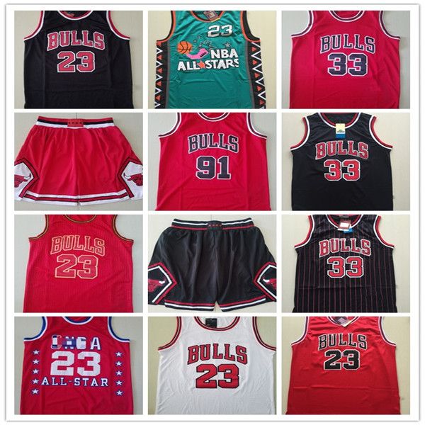 

men bulls chicago 23 michael mj 33 pippen 91 rodman high school dennis scottie jersey college basketball city jerseys, Black