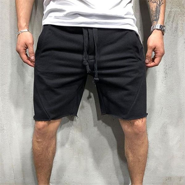 

for man casual summer men designer shorts solid color cotton knee length shorts fashion loose shorts, White;black