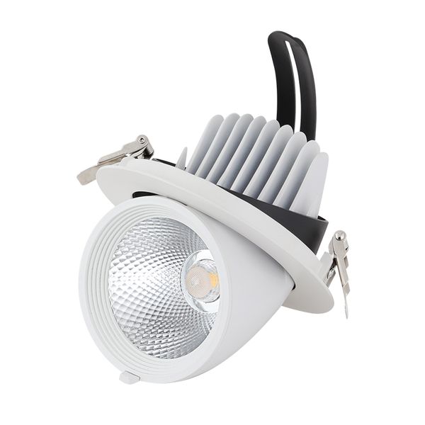 

ac85-265v 10w 20w 30w 40w adjustable led cob embedded down lamp,rotatable 3000k,4000k,6000k led trunk lamp cob downlight