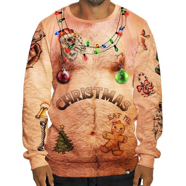 

elk print 3d sweatshirts hommes xmas pullovers hooded mens hoodies designer lights christmas deer, Black
