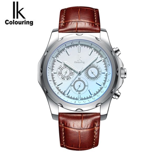 

ik colouring watch men mechanical watch automatic mens watches steel relogio masculino wristwatch, Slivery;brown