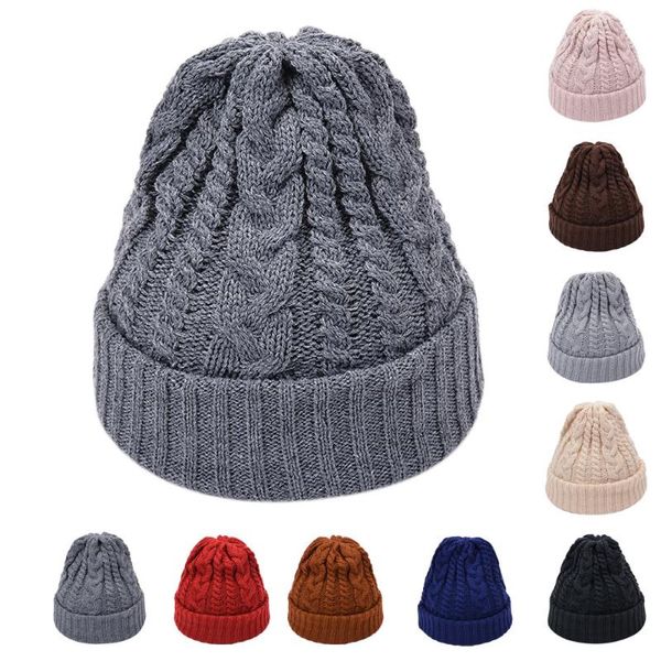 

2020 new fashion beanie hat women men winter warm solid color knited headgear beanie tail hat cap messy bun outside caps, Blue;gray