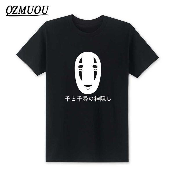 

2020 new japanese style spirited away letters print t shirt cotton short sleeve faceless harajuku t-shirt summer tees xs-xxl