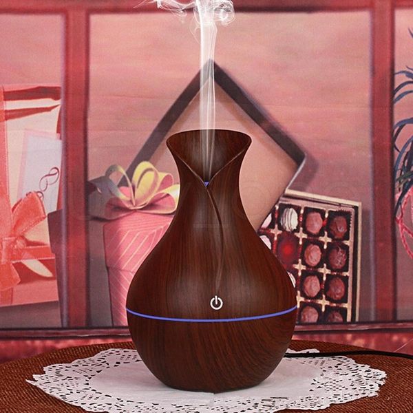 

wood grain essential humidifier aroma oil diffuser ultrasonic wood air humidifier usb mini led lights mist maker for home office tool