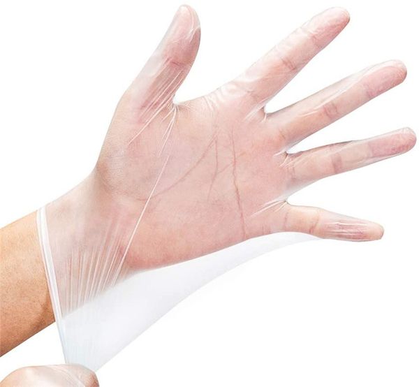 

100pcs vinyl gloves powder-latex non-sterile heavy duty clear disposable gloves for food handling kitchen cooking cleaning