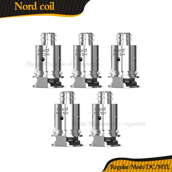 

Оригинальный Nord Coil Head Бобы Патрон ом Regular Ом Mesh Replacment Vape Основной комплект Аутентичные Smoktech