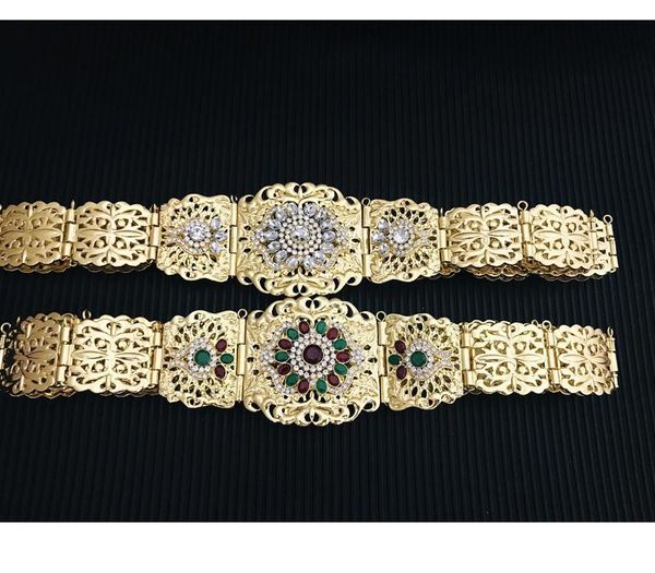 

Classic Morocco Caftan Belt Women Gold Belt Hollow Out Arabesque Ethnic Wedding Body Jewelry Elegant Bridal Gift Wholesale