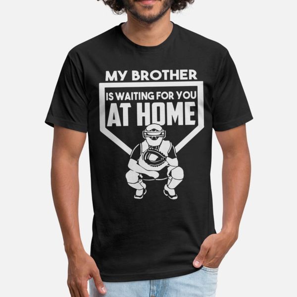 

мой брат ждет вас на дому тенниска мужчин дизайн 100% хлопок размер s-3xl одежда fit basic spring natural рубашка