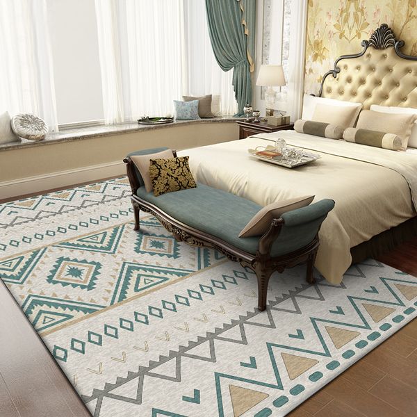 

carpets fashion green yellow geometric ethnic style carpet living room door mat bedroom bedside rug custom made plush printed floor