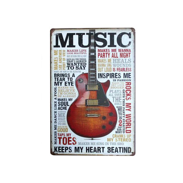 

1pc музыка урожай металла олово знаки ретро стена налет клуб паб бар декор 20х30см