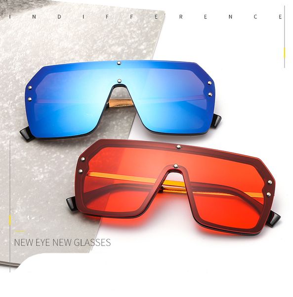 

sunglasses 2021 luxury oversized one-piece women men metal gradient sun glasses 15 colors brand design uv400 gafas sol, White;black