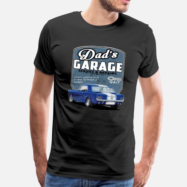 

dads_garage_sign_65_mustang t shirt men custom 100% cotton s-xxxl homme loose casual summer style standard shirt, White;black