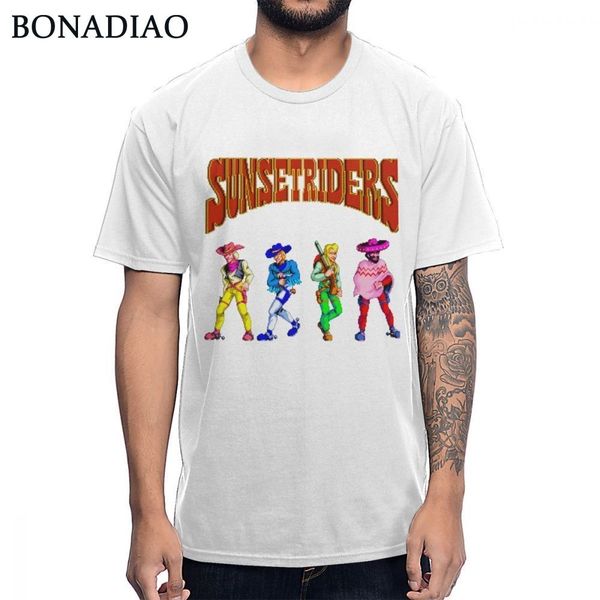 

Retro Sunset Riders character Arcade NES game 16 bit t shirt leisure soft cotton unique design tee shirt