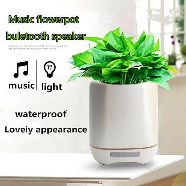 

cgjxs2018 smart wireless music flower pot bluetooth speaker vase intelligent touch plant piano music speaker with colorful led night