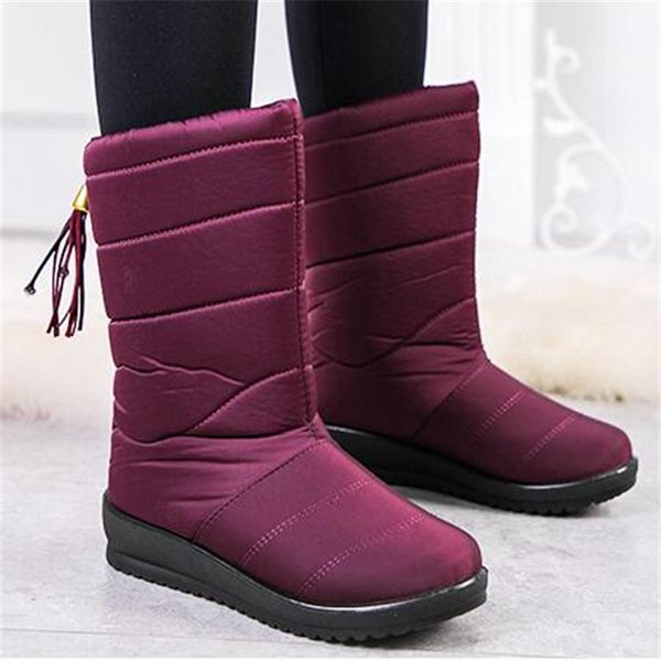 

2020 winter snow boots waterproof ankle boots for women female shoes women booties plush warm mujer eu 35-44, Black