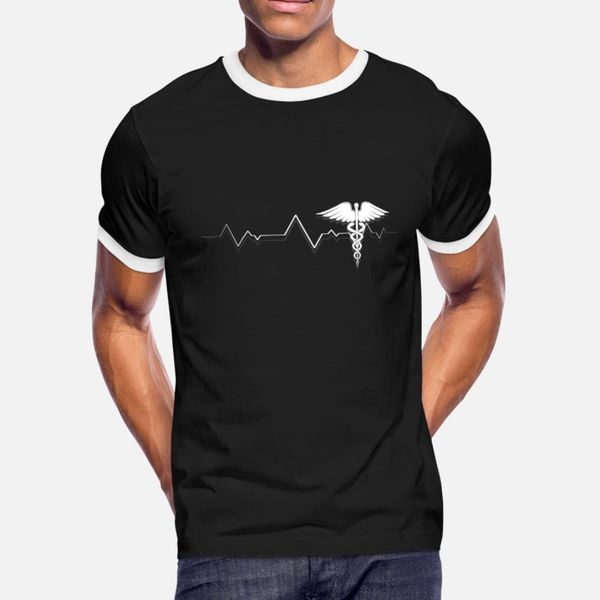 

heartbeat caduceus med studen t shirt men printing short sleeve o neck family fit comfortable spring autumn pattern shirt