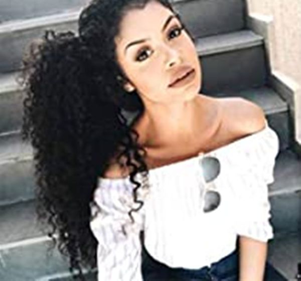 

18 inch natural curly drawstring ponytail hair extensions human corn wave ponytail hairpieces for black women 140g
