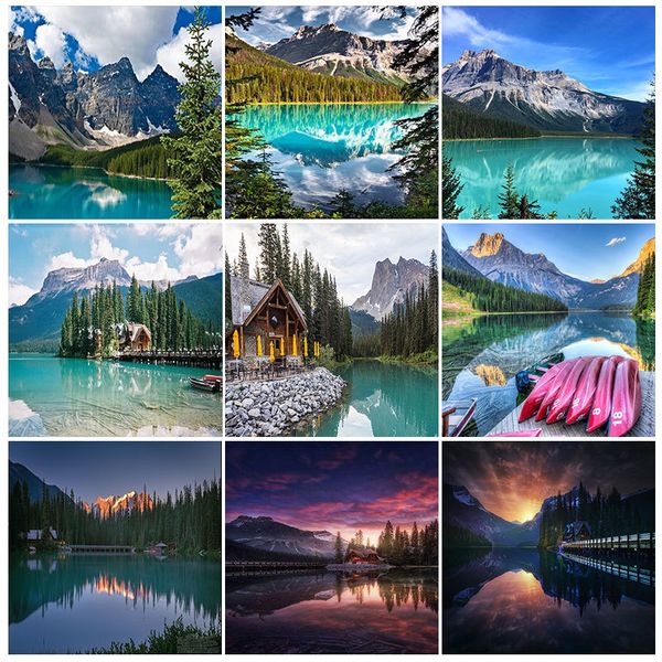 

p custom 5d landscape diamond painting full drill round homefun cross stitch diamond mosaic diamond embroidery home decor
