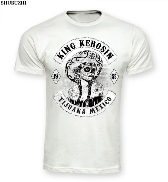 

мужчины shubuzhi хлопок топ тройники с коротким рукавом футболка тихуана мексика sugar skull vintage pinup 1955 rockabilly v8cotton тенниска