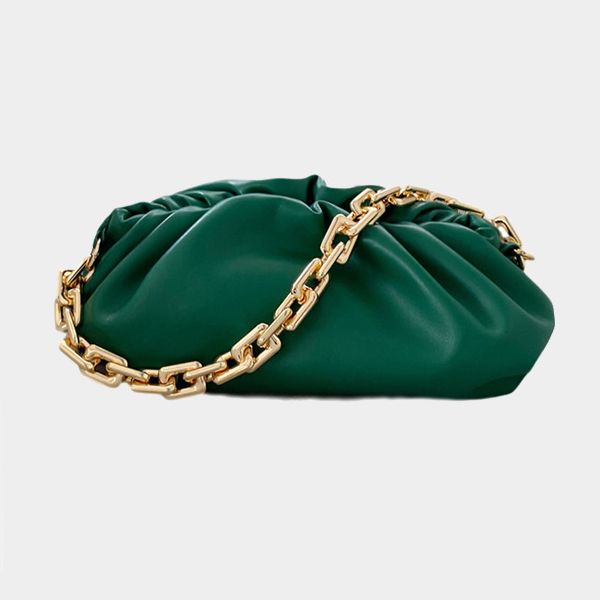 

female famous name women luxurys designers bags fashion handbag genuine leather bolsa de paja coarse metal chain pouch armpit bag cloud bag