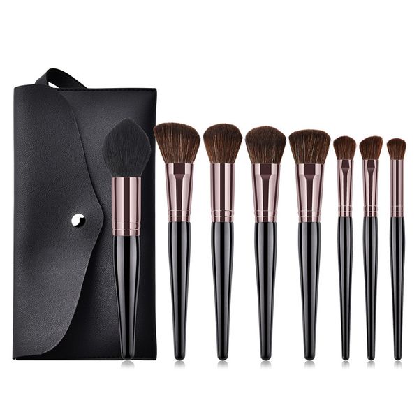 

8pcs/set makeup brushes set with case luxury micro brush wooden handle synthetic hair cosmetic brushes kit t08071