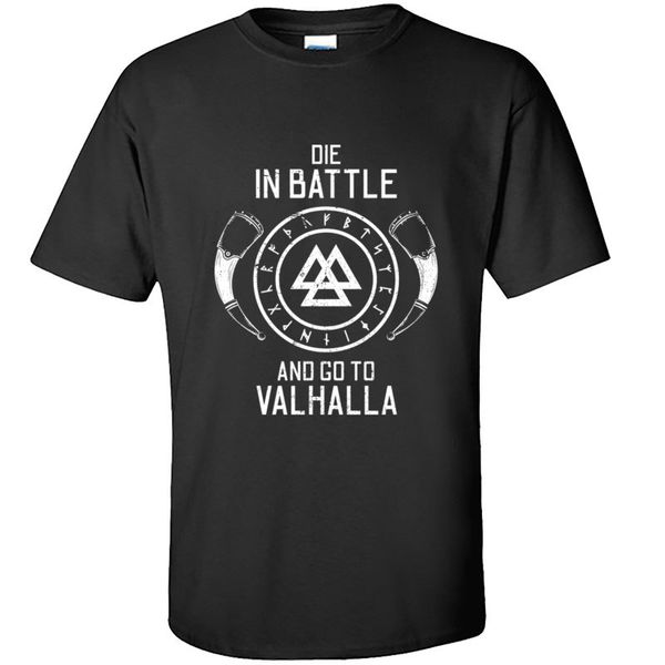 

die in battle valhalla odin viking tshirts samurai game of thrones men tshirt summer/autumn 100% cotton design t shirt mens