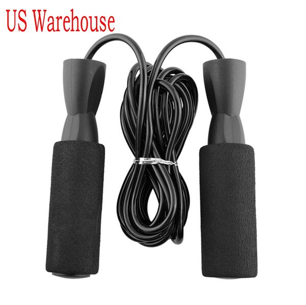 

us shipping aerobic exercise boxing skipping jump rope adjustable bearing speed fitness black women men jumprope fy6160