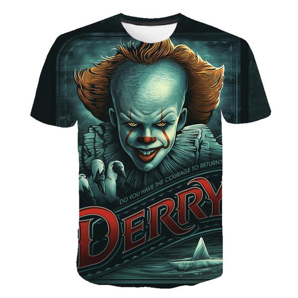 

mens horror clown o collar cosplay for man 3d print shirts kawaii horror plus size men clothing