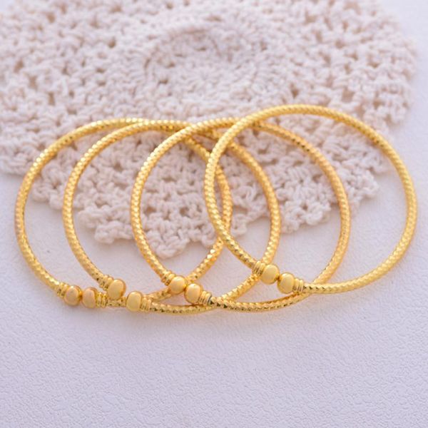 

wando 24k middle east arab gold bangles bracelets dubai gold color bracelets africa bangles for women wedding jewelry gift, Black