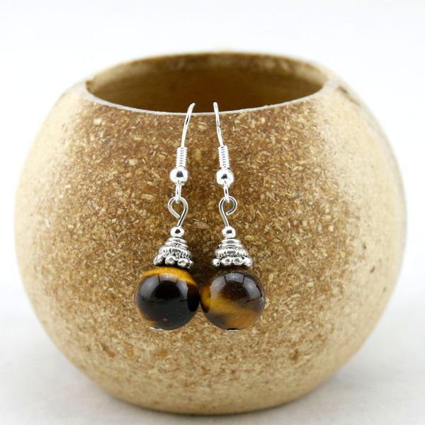 

fashion natural stone earrings 8 style hypoallergenic ear pendientes gift customizable brincos factory wholesale, Silver