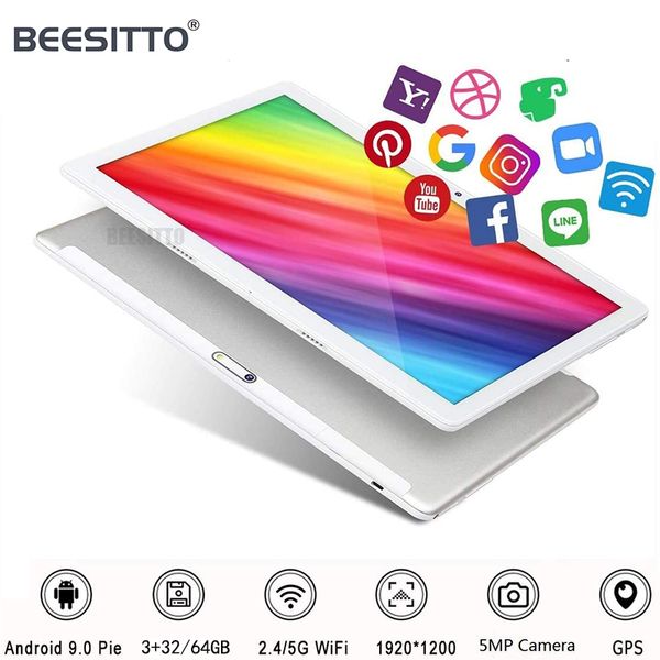 

tablet pc 2021 10 inch mt6762 octa core android 9.0 google play 4g lte fdd wifi gps 2.5d 1920*1200 ips tablets 10.1+gifts