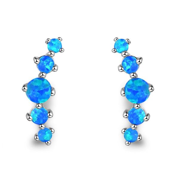 

opal jewelry 925 sterling silver fire opal stud earrings womens silver stud earring for gift / party / engagment / birthday, Golden;silver