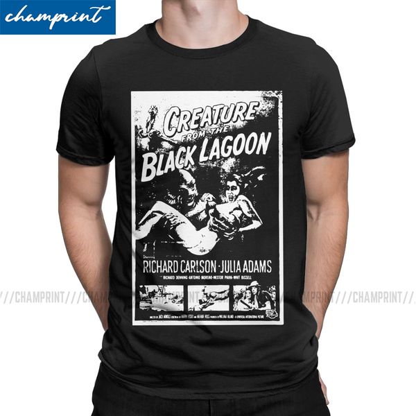 

men's t-shirts creature from the black lagoon vintage poster funny tees the mummy horror movie t shirt crew neck clothes