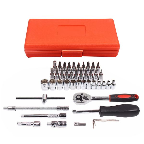

46pcs practical screwdriver socket car ratchet pawl batch head wrench set garage