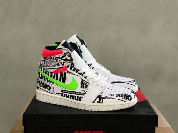 

wholesale new "blique x aj 1" high-shoes marked with "homme x kaws", designed by kim jones, casual shoes and basketball