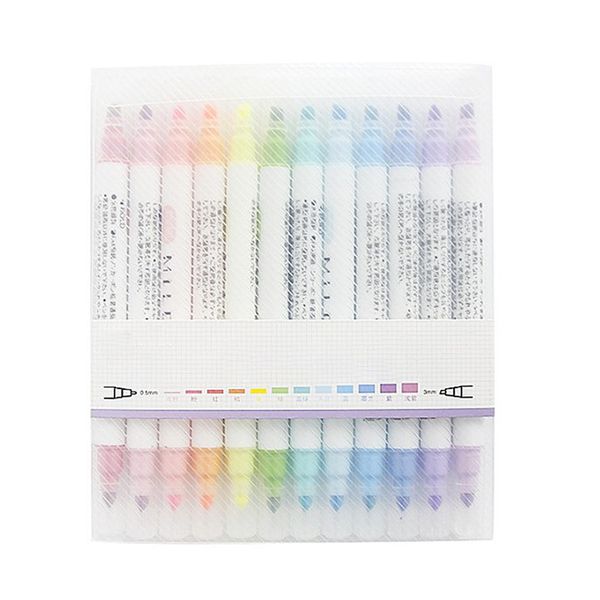 

12шт рисования маркером двухсторонний люминесцентные глаз защита highlighter set, Black;red