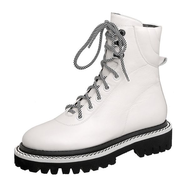 

winter genuine leather boots women ankle boots comfortable quality soft shoes designer handmade 2020 white boots, Black