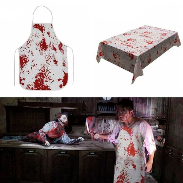 

halloween bloody tablecover scary bloodstain blood drip horror handprint table cover halloween apron bloody party supplies decoration d82804