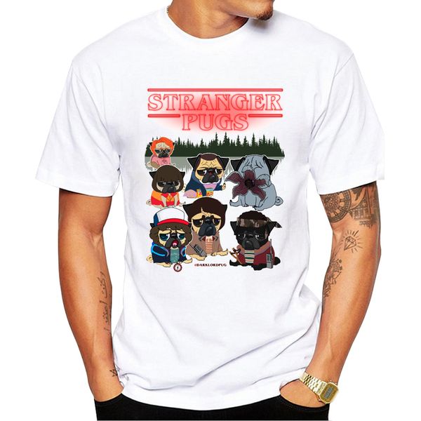 

teehub fashion stranger pugs printed men t-shirt short sleeve tshirts o-neck funny hipster tees