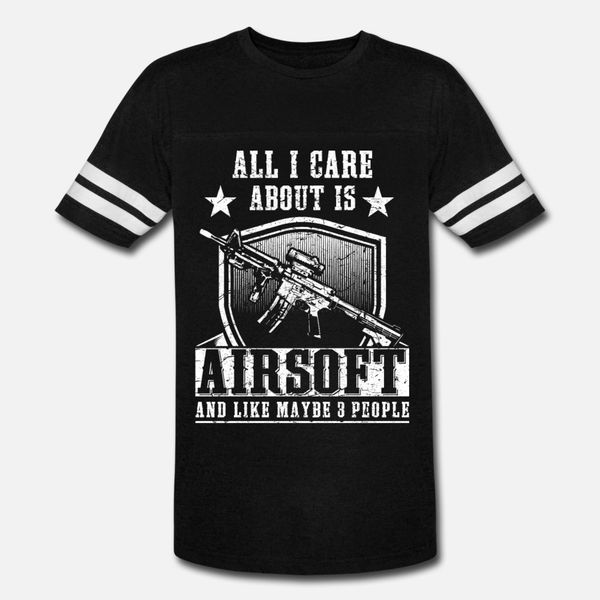 

all i care about is airsoft and 3 people t shirt men design cotton euro size s-3xl fit fit authentic spring slim shirt