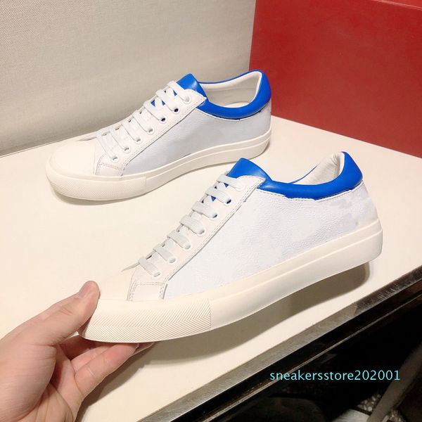 

new style luxury designer men's casual shoes flat print simple sneakers party wedding strap box us6.5- s01, Black